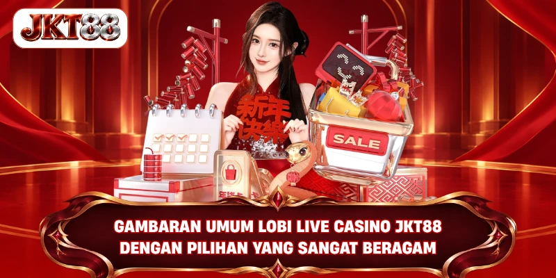 Gambaran umum lobi Live Casino JKT88 dengan pilihan yang sangat beragam