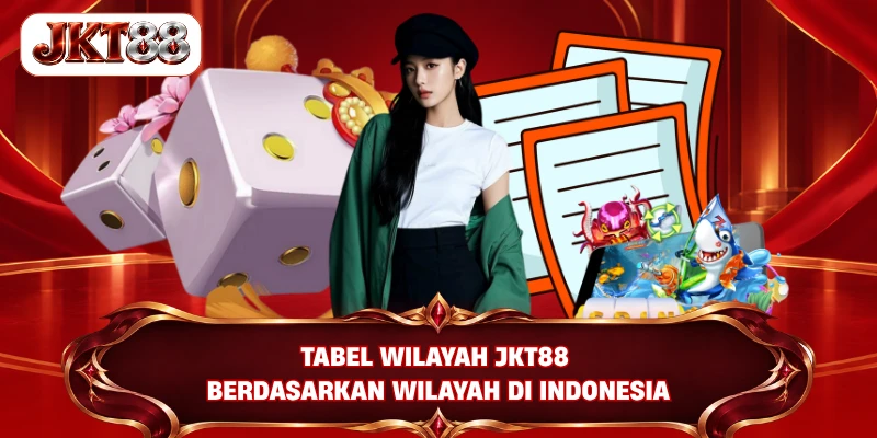 Tabel Wilayah JKT88 berdasarkan wilayah di Indonesia